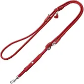 Hunter Verstellbare Führleine Round & Soft Love, rot - 200 cm lang, Ø 6 mm