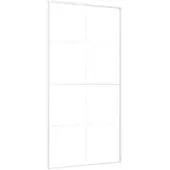vidaXL Schiebetür ESG Glas und Aluminium mattiert 102,5x205 cm Weiß