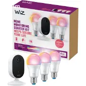 WiZ Connected Home Monitoring Starter-Set, Set für intelligente Beleuchtung, Wi-Fi/Bluetooth, Weiß, Wi-Fi 4 (802.11n), 802.11b, 802.11g, WPA2, WPA3, LED