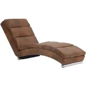 vidaXL Chaiselongue Braun Wildleder-Optik