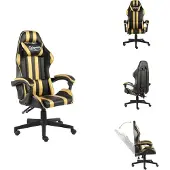 vidaXL Gaming-Stuhl Schwarz und Golden Kunstleder - Bürostühle