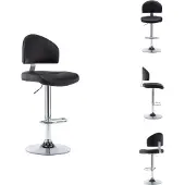 vidaXL Barhocker Schwarz Kunstleder - Barhocker