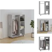 vidaXL Kleiderschrank Betongrau 80x40x110 cm Holzwerkstoff - Kleiderschränke