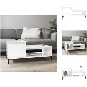 vidaXL Couchtisch Hochglanz-Weiß 100x50x45 cm Holzwerkstoff