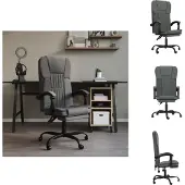 vidaXL Bürostuhl mit Liegefunktion Dunkelgrau Stoff - Bürostühle
