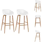 vidaXL Barhocker 2 Stk. Weiß - Barhocker
