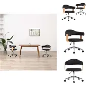 vidaXL Esszimmerstühle 2 Stk. Drehbar Schwarz Kunstleder