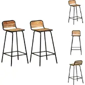 vidaXL Barstühle 2 Stk. Massivholz Mango - Barhocker