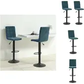 vidaXL Barhocker 2 Stk. Blau Samt - Barhocker