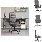 vidaXL Bürostuhl mit Massagefunktion Grau Kunstleder - Bürostühle