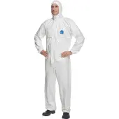 Dupont Tyvek 200 EasySafe Chemikalienschutzkleidung mit Kapuze, Kategorie III, Typ 5 und 6 Weiss Gröss