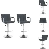 vidaXL Barhocker 2 Stk. Grau Kunstleder - Barhocker