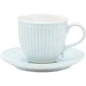 Greengate Tasse mit Untertasse ALICE PALE BLUE Blau | Gr.: onesize