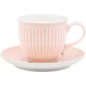 Greengate Tasse mit Untertasse ALICE PALE PINK Rosa | Gr.: onesize