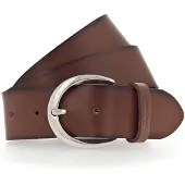 Tamaris Ledergürtel "Charlotte Silver" mit halbrunder Dornschließe in poliertem Silber, 4 cm breit