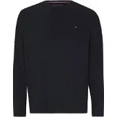 Tommy Hilfiger Big & Tall Longsleeve "BT-STRETCH SLIM FIT TEE-B mit Rundhals und Logo" unifarben, casual, slim fit, Baumwollmix, Rundhals, große Größen