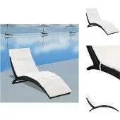 vidaXL Klappbare Sonnenliege mit Auflage Poly Rattan Schwarz - Sonnenliegen