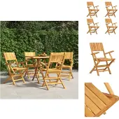 vidaXL Gartenstühle 4 Stk. Klappbar 55x61x90 cm Massivholz Teak - Gartenstühle