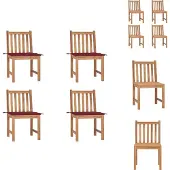 vidaXL Gartenstühle 4 Stk. mit Kissen Massivholz Teak - Gartenstühle