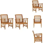 vidaXL Gartenstühle 2 Stk. Massivholz Akazie - Gartenstühle