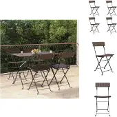 vidaXL Bistrostühle 4 Stk. Klappbar Braun Poly Rattan und Stahl - Gartenstühle