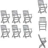 vidaXL Klappbare Gartenstühle 6 Stk. Massivholz Akazie - Gartenstühle