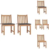 vidaXL Gartenstühle 2 Stk. mit Kissen Massivholz Teak - Gartenstühle
