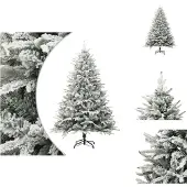 vidaXL Künstlicher Weihnachtsbaum Beschneit Grün 210 cm PVC PE - Weihnachtsbäume