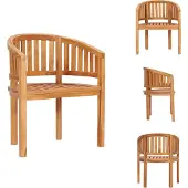 vidaXL Bananenstuhl Massivholz Teak - Gartenstühle