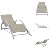 vidaXL Sonnenliege Textilene und Aluminium Cremeweiß - Sonnenliegen