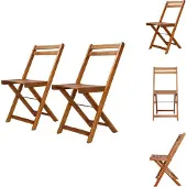 vidaXL Outdoor-Bistrostühle 2 Stk. Massivholz Akazie - Gartenstühle