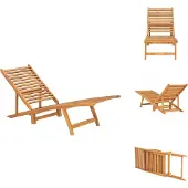 vidaXL Sonnenliege Massivholz Teak - Sonnenliegen