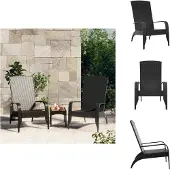 vidaXL Adirondack-Gartenstuhl Schwarz Poly Rattan - Gartenstühle
