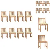 vidaXL Gartenstühle 8 Stk. mit Kissen Massivholz Teak - Gartenstühle