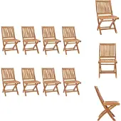 vidaXL Klappbare Gartenstühle 8 Stk. Massivholz Teak - Gartenstühle