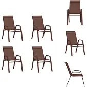 vidaXL Stapelbare Gartenstühle 4 Stk. Braun Textilene - Gartenstühle