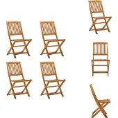 vidaXL Klappbare Gartenstühle 4 Stk. Massivholz Akazie - Gartenstühle
