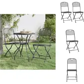 vidaXL Klappbare Gartenstühle 2 Stk. Streckgitter Anthrazit - Gartenstühle