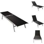 vidaXL Sonnenliege Stahl und Textilene Schwarz - Sonnenliegen