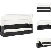 vidaXL Gartensofa mit Sonnendach Schwarz Poly Rattan - Sonnenliegen