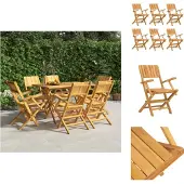 vidaXL Gartenstühle 6 Stk. Klappbar 55x61x90 cm Massivholz Teak - Gartenstühle