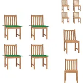 vidaXL Gartenstühle 4 Stk. mit Kissen Massivholz Teak - Gartenstühle