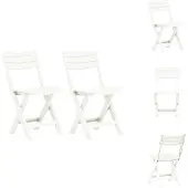 vidaXL Klappbare Gartenstühle 2 Stk. Kunststoff Weiß - Gartenstühle