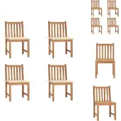 vidaXL Gartenstühle 4 Stk. mit Kissen Massivholz Teak - Gartenstühle