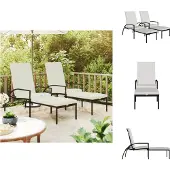 vidaXL Sonnenliegen 2 Stk. mit Fußhocker PE-Rattan Schwarz