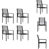 vidaXL Gartenstühle 4 Stk. PVC Rattan Schwarz - Gartenstühle