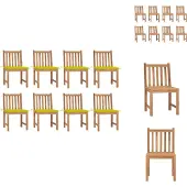 vidaXL Gartenstühle 8 Stk. mit Kissen Massivholz Teak - Gartenstühle