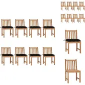 vidaXL Gartenstühle 8 Stk. mit Kissen Massivholz Teak - Gartenstühle