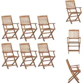 vidaXL Klappbare Gartenstühle 6 Stk. Massivholz Akazie - Gartenstühle