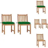 vidaXL Gartenstühle 2 Stk. mit Kissen Massivholz Teak - Gartenstühle